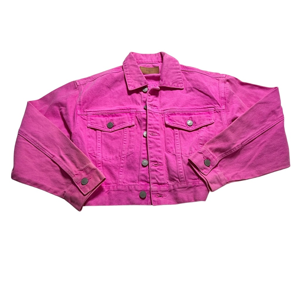 [BLANKNYC] Denim Jacket WMS Size S Bubble Gum Pink Cropped‎ Trucker Streetwear